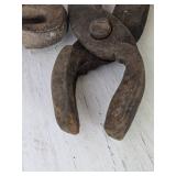 Lot of Blacksmithing Tools Including Tongs and Hardy Tool