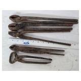 Vintage Blacksmith Farrier Pliers and Cutters Set