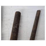 Old Blacksmith Tools including Flat Chisel, Point Chisel, and Round Chisel