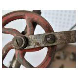 Various Vintage Hand Tools and Bits including Mohawk Hand Drill, Auger Bits, and Ice Tongs