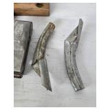 Set of Vintage Hand Tools Including Level and Tri Square, Planer, Hammer, and More