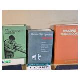 Collection of Welding and Metalwork Books including "The Oxy-Acetylene Handbook," "Modern Welding," and "Blueprint Reading for Welders"