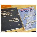 Collection of Welding and Metalwork Books including "The Oxy-Acetylene Handbook," "Modern Welding," and "Blueprint Reading for Welders"