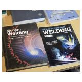 Collection of Welding and Metalwork Books including "The Oxy-Acetylene Handbook," "Modern Welding," and "Blueprint Reading for Welders"