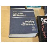 Collection of Welding and Metalwork Books including "The Oxy-Acetylene Handbook," "Modern Welding," and "Blueprint Reading for Welders"