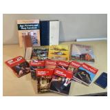 Lot of DIY and Home Improvement Books including "Jigs, Fixtures, and Shop Furniture," "Tiny Homes: Simple Shelter," and Popular Science Skill Books.