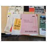 Collection of Farm and Equipment Manuals and Brochures including International Harvester Shop Manual and Husqvarna Chainsaw Manual