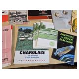 Collection of Farm and Equipment Manuals and Brochures including International Harvester Shop Manual and Husqvarna Chainsaw Manual