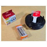 Canon Printer Ink Cartridge Set, RCA RG6 Coax Cable, and Equate Reading Glasses