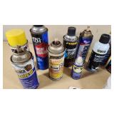 Various Opened and Used Automotive Fluids and Adhesives Including Liquid Wrench Lubricating Oil, PB Blaster Penetrating Catalyst, and Gojo Hand Cleaner