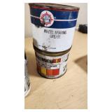 Automotive Fluids and Maintenance Supplies including Marvel Air Tool Oil, STP Power Steering Fluid, and Assorted Greases and Oils - Many Open and Used