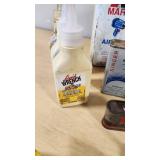 Automotive Fluids and Maintenance Supplies including Marvel Air Tool Oil, STP Power Steering Fluid, and Assorted Greases and Oils - Many Open and Used