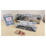 Ketch-All Automatic Mouse Trap, Victor Mouse Trap, and Live Traps