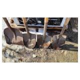 Lot of 4 Shovels with Wooden Handles