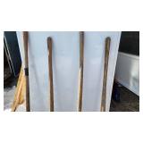 Lot of 4 Shovels with Wooden Handles