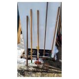 Garden Tools Set including Rakes and Scraper