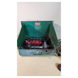 Coleman Camping Stove and Vintage Double Burner Cast Iron Stove