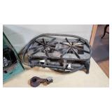 Coleman Camping Stove and Vintage Double Burner Cast Iron Stove