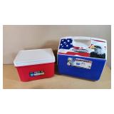 Igloo Coolers, Red and Blue with American Flag Design