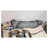 Old Tent or Shelter, Poles, Stakes, and Straps