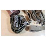 Old Tent or Shelter, Poles, Stakes, and Straps