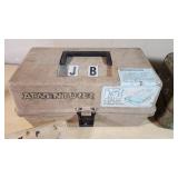 Vintage Adventurer and Metal Tackle Boxes with Assorted Fishing Gear