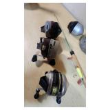 Fishing Equipment Lot including Zebco Reels, Fishing Line, and Accessories