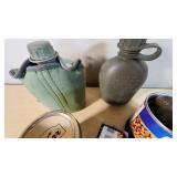 Camping and Survival Gear with Canteens, Compass, Matches, and Cookware