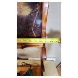 Wooden Clock Gun Rack with Raccoon Picture and Gun Sleeves