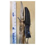 Lot of Knives including Pakistan Stainless Knife, Eldema Knife, and Leather Sheaths - Some homemade stuff and diy stuff done to them