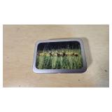 Fighter Plus Folding Knife with Deer Design and Tin Box