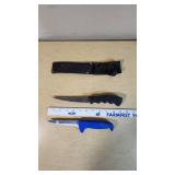 Renegade and Unknown Brand Knives with Sheath and Ruler