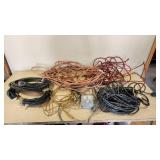 Extension cords, electrical outlet box and cables including Smart Electrician 50 ft 14 Gauge Stay Plugged Cord and others