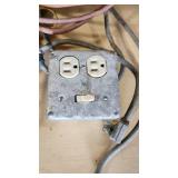 Extension cords, electrical outlet box and cables including Smart Electrician 50 ft 14 Gauge Stay Plugged Cord and others