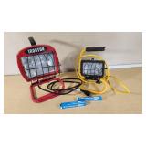 Ironton and Bayco Halogen Work Lights with Replacement Bulbs