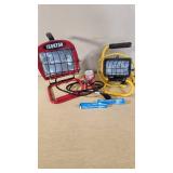 Ironton and Bayco Halogen Work Lights with Replacement Bulbs