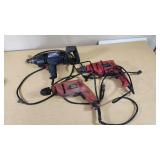 Tool Shop 3/8" Drill and 1/2" Hammer Drill, WEN 1/2" VSR Industrial Drill, and Accessories