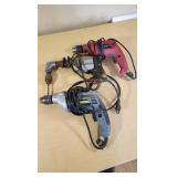 Lot of 3 Power Drills including Hammer Drill Models