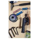 Various Welding Tools and Accessories including Magnetic Holders, Flint Lighter, and Welding Lenses