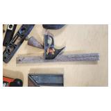 Assorted Hand Tools including Levels, Squares, and Chalk Lines