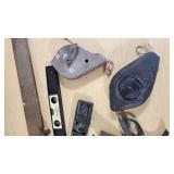 Assorted Hand Tools including Levels, Squares, and Chalk Lines