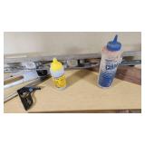 Assorted Hand Tools including Levels, Squares, and Chalk Lines