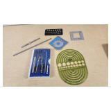 Staedtler Compass Set, Pickett Circle Template, and Measurement Tools