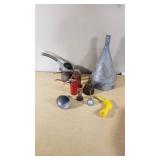 Lot of Vintage Oil Cans and Funnels