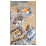Assorted Hardware and Fasteners Including Electro-Galvanized Roofing Nails, Lag Screws, Hex Bolts, and More