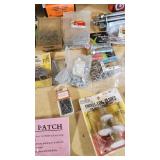 Assorted Hardware and Fasteners Including Electro-Galvanized Roofing Nails, Lag Screws, Hex Bolts, and More