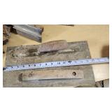 Lot of Masonry Tools including Various Trowels and Floats, Corner Trowels, and Miscellaneous Tools