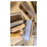 Lot of Masonry Tools including Various Trowels and Floats, Corner Trowels, and Miscellaneous Tools