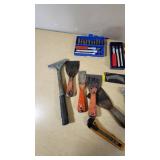 Lot of Hand Tools Including Stanley Scraper, Scissors, Utility Knives, and Putty Knives
