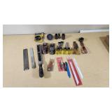 Hand Tools and Accessories including Stanley Block Planes, Chisels, Blades, and Hole Saws